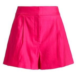 Veronica Beard Hot Pink High-Waist Shorts